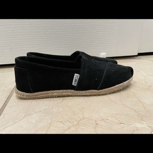 BRAND NEW TOMS Suede Espadrille Slip-On Black